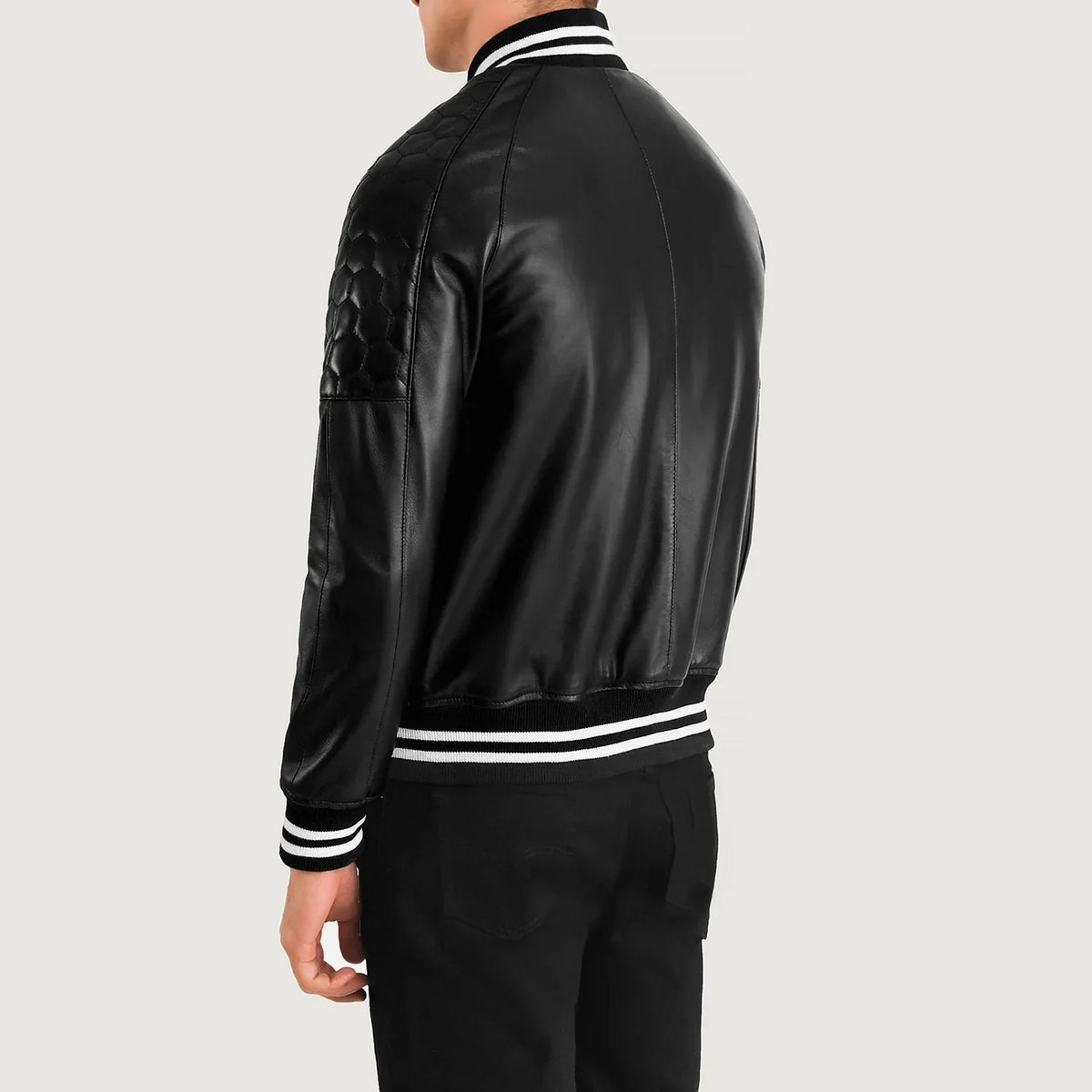 Authentic Sheepskin Leather with Semi-aniline Finish Grain Texture &amp; Heavy-Duty Seam Stitching Detail