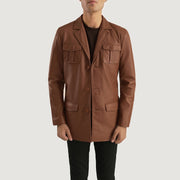 
Open hem & Hem Craftsmanship Construction Detail on Ray Cutler Black Leather Blazer