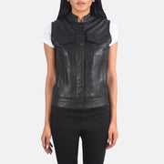 
Rayne Moto Μαύρο Δερμάτινο Γιλέκο Γυναικείο in Black Sheepskin Leather - Μπροστινή όψη & εφαρμοστή σιλουέτα | Αγορά online