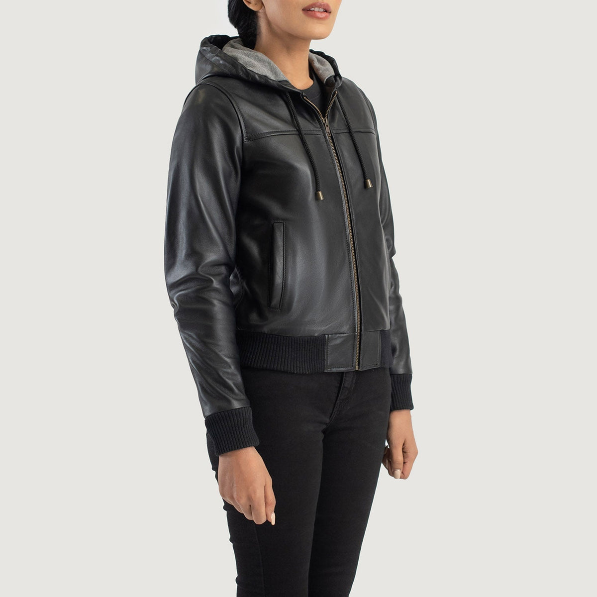 
Rebella Hooded Δερμάτινο Μπουφάν Bomber Γυναικείο – alternate product view 2