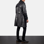 
Royson Μαύρο Leather Duster Δερμάτινο Παλτό Ανδρικό - Πλαϊνή όψη που αναδεικνύει το κόψιμο των μανικιών