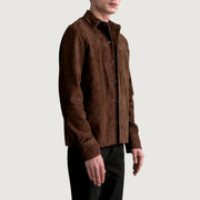 
Scout Mocha Suede Leather Shirt Ανδρικό - Πίσω όψη με εφαρμογή στους ώμους & καθαρό στρίφωμα