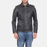 
Sergeant Μαύρο Δερμάτινο Μπουφάν Ανδρικό in Black Calfskin Leather - Μπροστινή όψη & εφαρμοστή σιλουέτα | Αγορά online