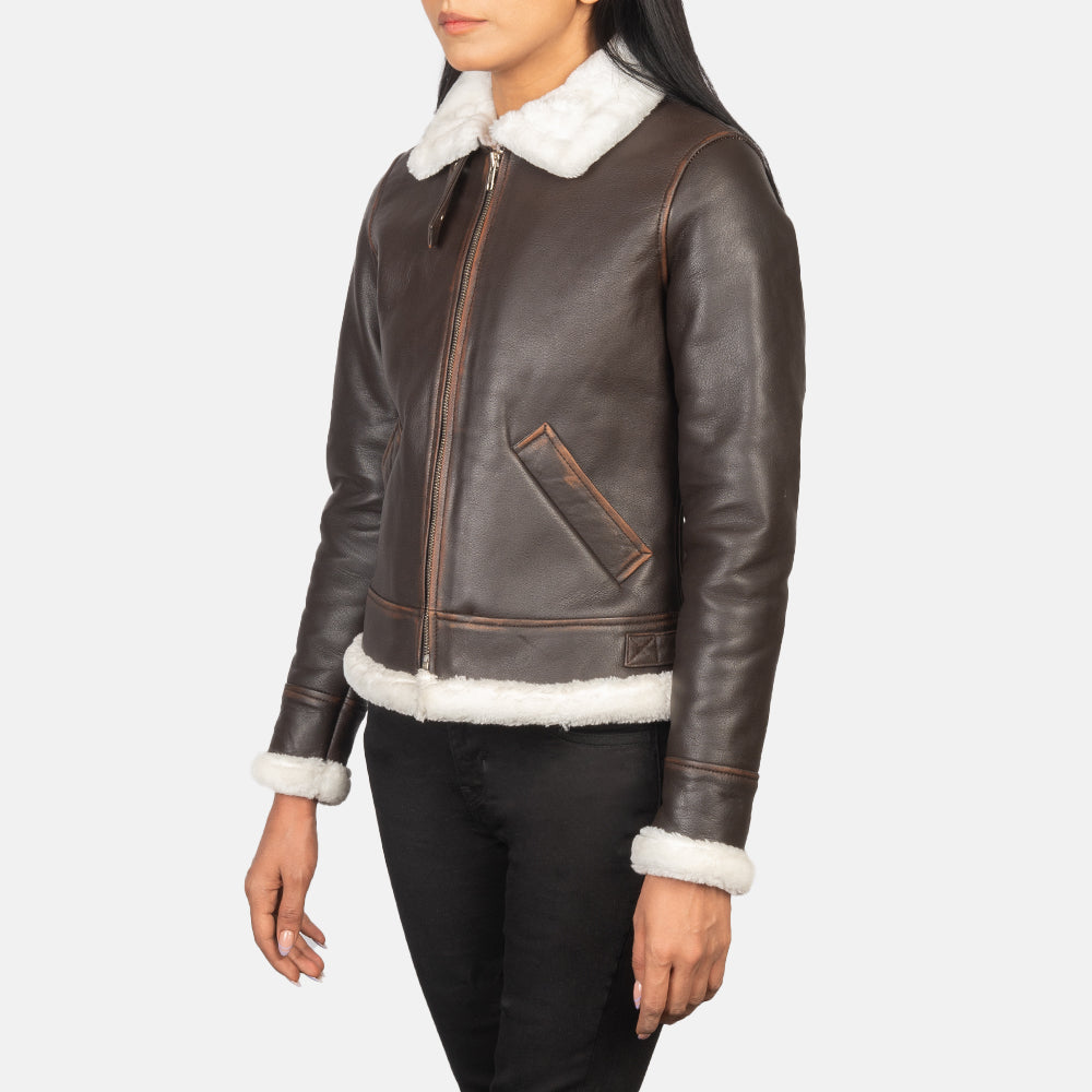 
Sherilyn B-3 Μαύρο Δερμάτινο Μπουφάν Bomber Γυναικείο – alternate product view 2