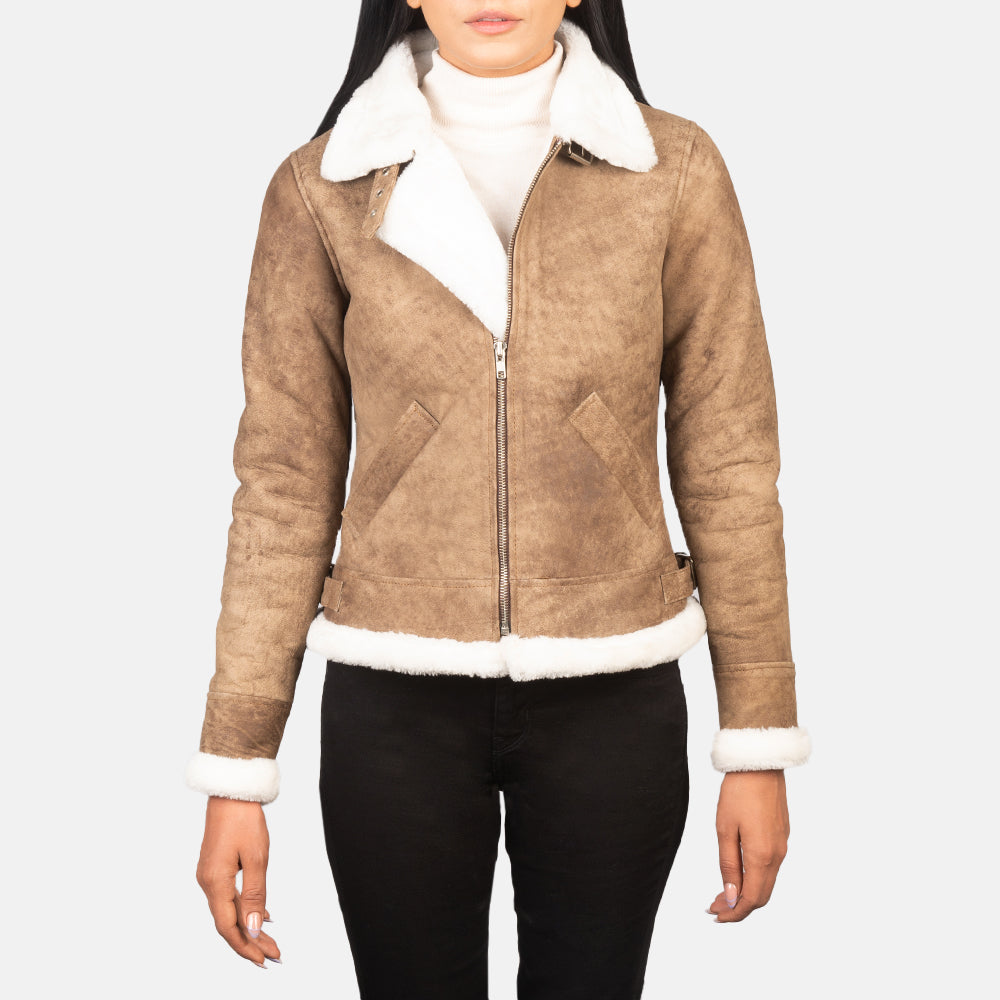 
Sherilyn B-3 Μαύρο Δερμάτινο Μπουφάν Bomber Γυναικείο – alternate product view 1