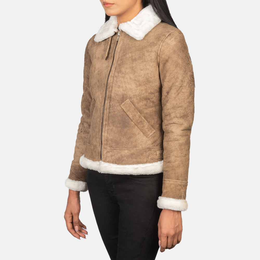 
Sherilyn B-3 Μαύρο Δερμάτινο Μπουφάν Bomber Γυναικείο – alternate product view 2