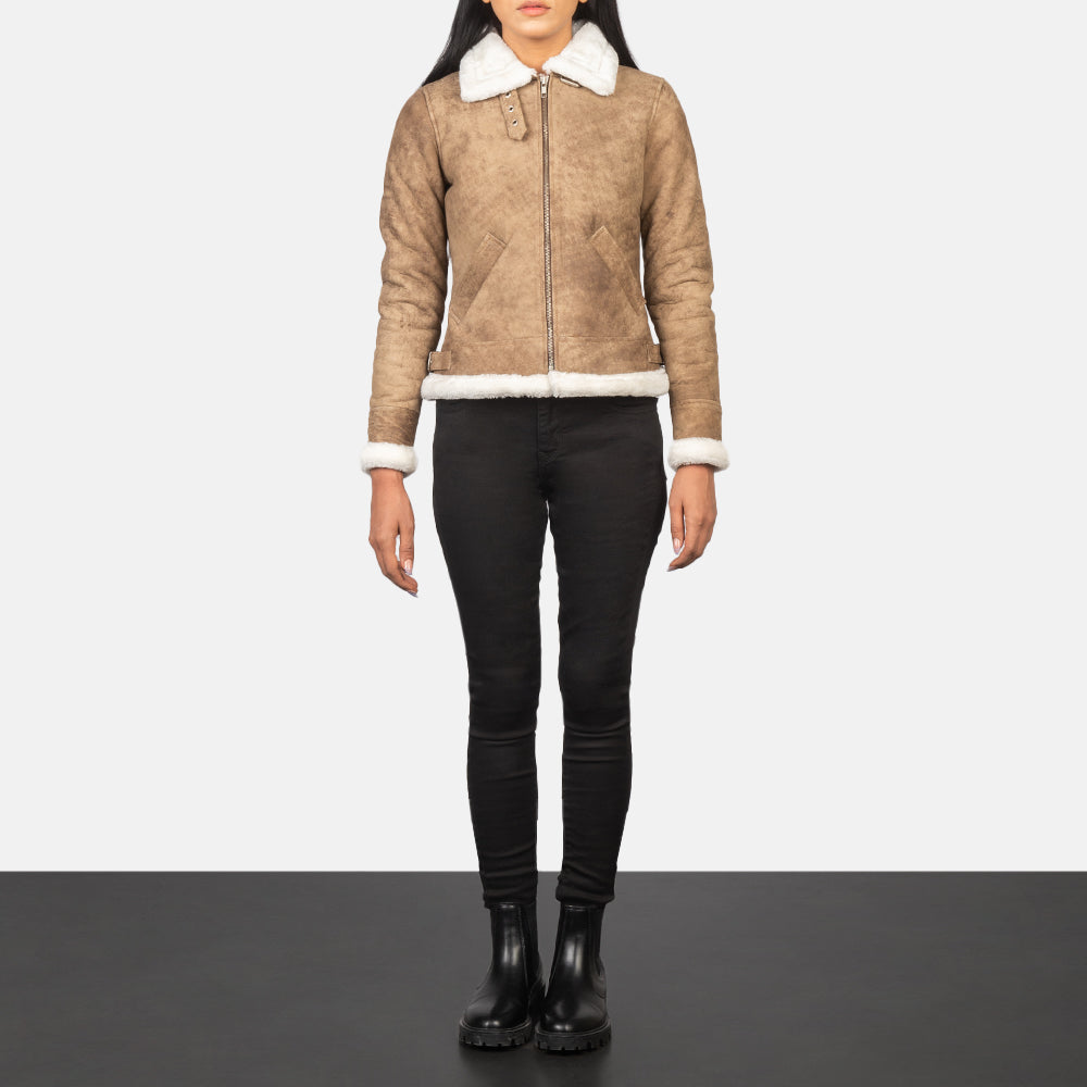 
Sherilyn B-3 Μαύρο Δερμάτινο Μπουφάν Bomber Γυναικείο – alternate product view 3