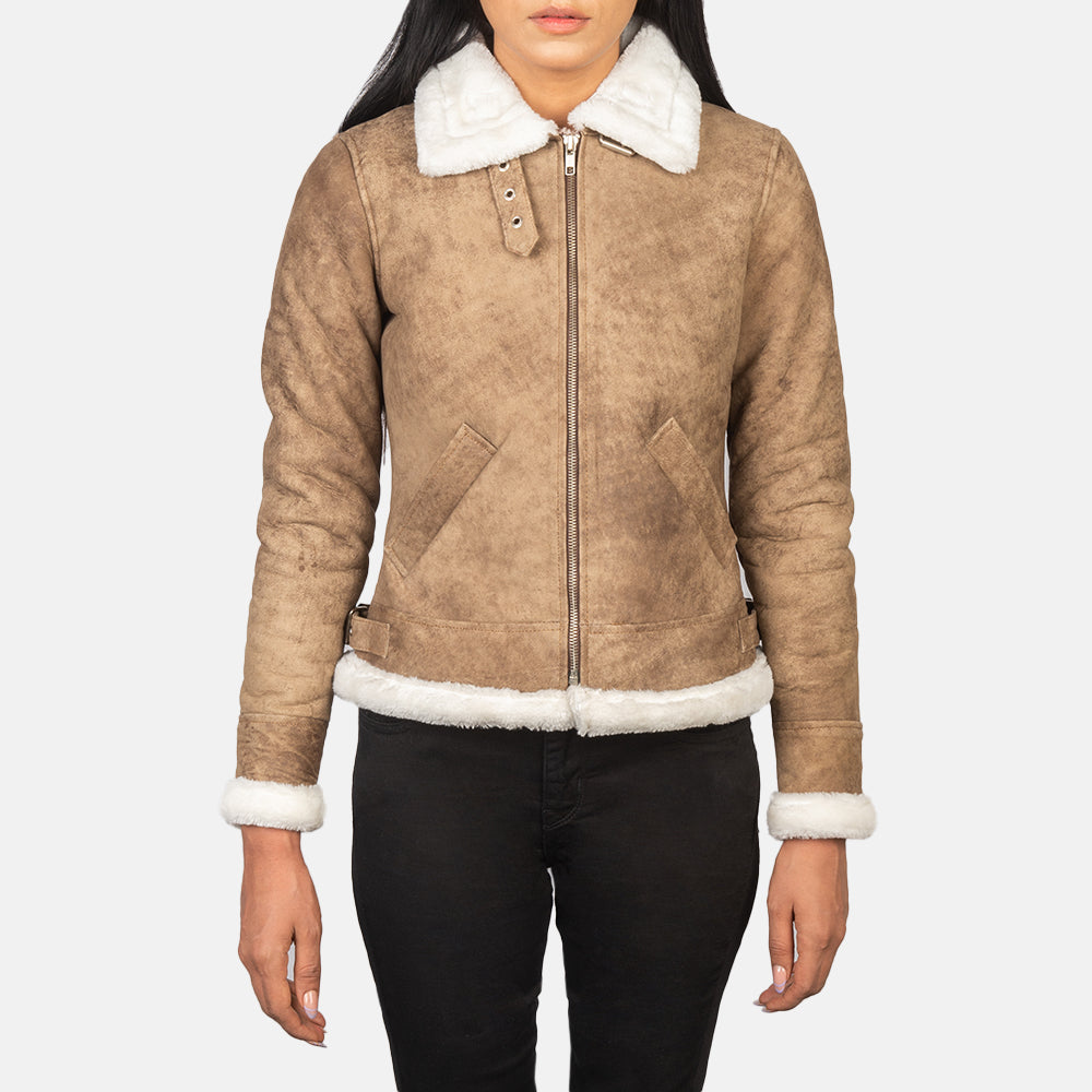 
Sherilyn B-3 Μαύρο Δερμάτινο Μπουφάν Bomber Γυναικείο – alternate product view 4