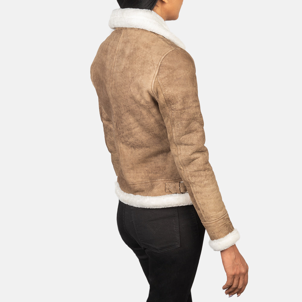 
Sherilyn B-3 Μαύρο Δερμάτινο Μπουφάν Bomber Γυναικείο – alternate product view 5