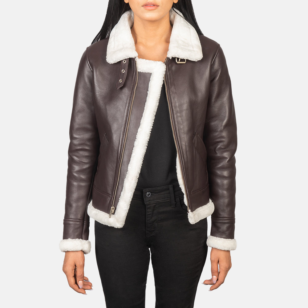 
Sherilyn B-3 Μαύρο Δερμάτινο Μπουφάν Bomber Γυναικείο – alternate product view 1