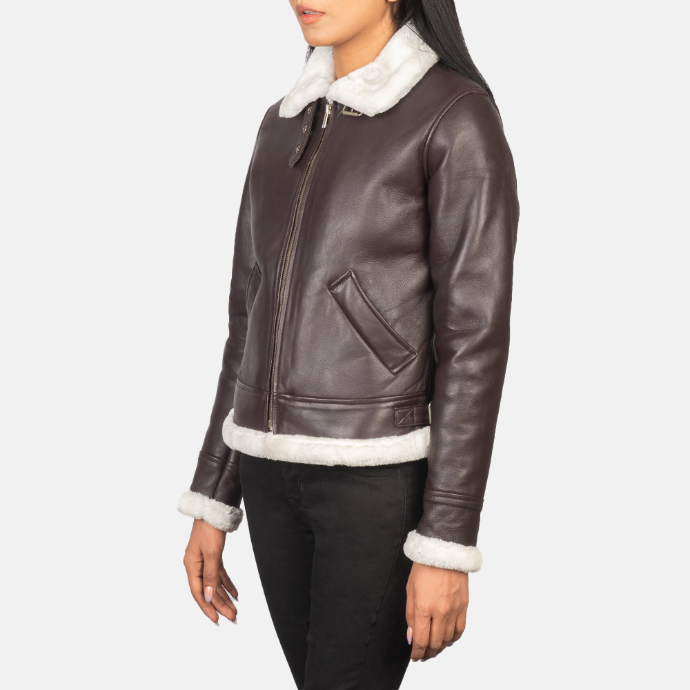 
Sherilyn B-3 Μαύρο Δερμάτινο Μπουφάν Bomber Γυναικείο – alternate product view 2