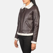 
Sherilyn B-3 Μαύρο Δερμάτινο Μπουφάν Bomber Γυναικείο – alternate product view 2