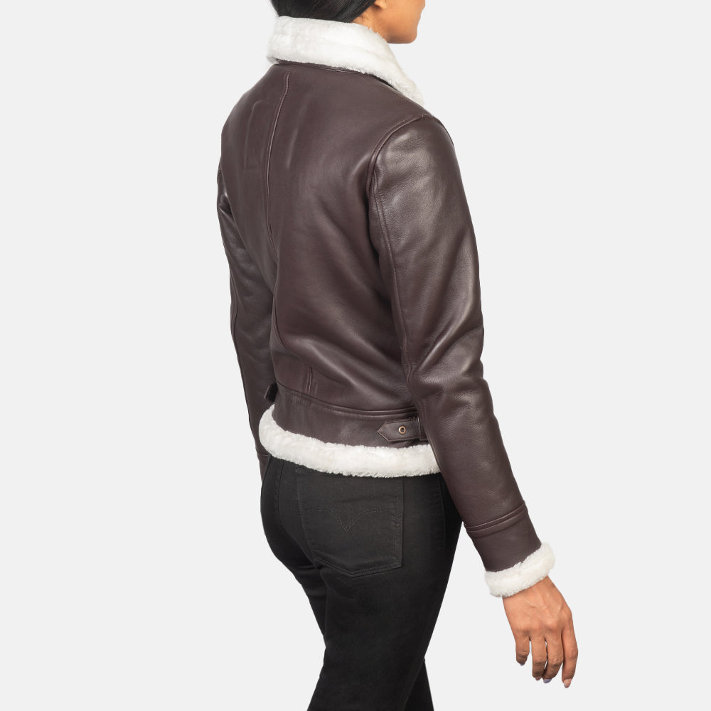 
Sherilyn B-3 Μαύρο Δερμάτινο Μπουφάν Bomber Γυναικείο – alternate product view 5