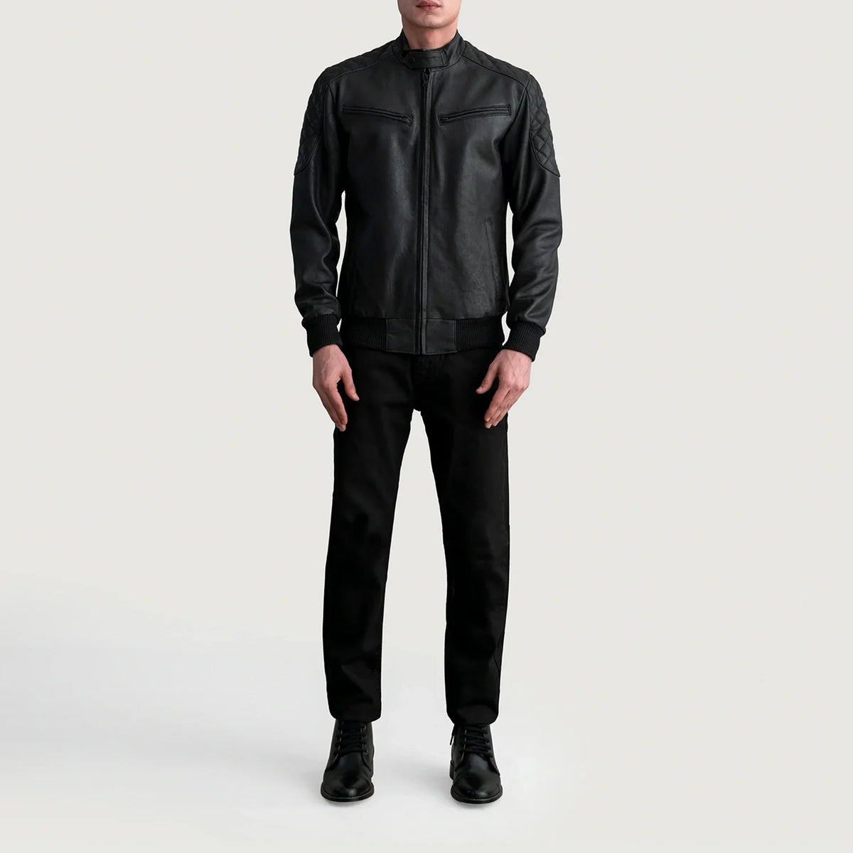 Sven Leather Bomber Jacket – alternate product view 4