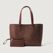 
The Bianca Vintage Distressed Brown Leather Tote Bag For Women in Distressed Brown Full-Grain Leather - Full Exterior Μπροστινή όψη & εφαρμοστή σιλουέτα | Αγορά online