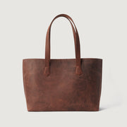 
The Bianca Vintage Distressed Brown Leather Tote Bag For Women - Δομημένο πλαϊνό προφίλ με βάθος και χωρητικότητα