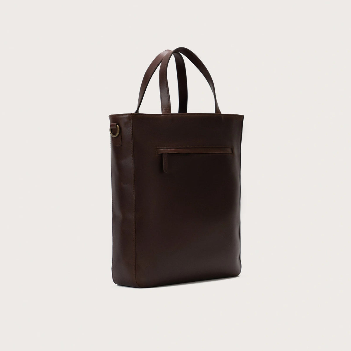 
The Poet Vintage Brown Leather Tote Bag For Men & Women - Δομημένο πλαϊνό προφίλ με βάθος και χωρητικότητα