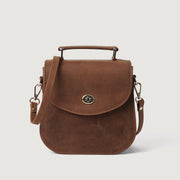 
The Sandra Vintage Ταμπά Leather Saddle Bag For Women in Tan Full Grain Naturally Milled Cowhide Leather. - Full Exterior Μπροστινή όψη & εφαρμοστή σιλουέτα | Αγορά online