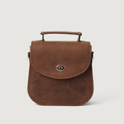 
The Sandra Vintage Ταμπά Leather Saddle Bag For Women - Δομημένο πλαϊνό προφίλ με βάθος και χωρητικότητα