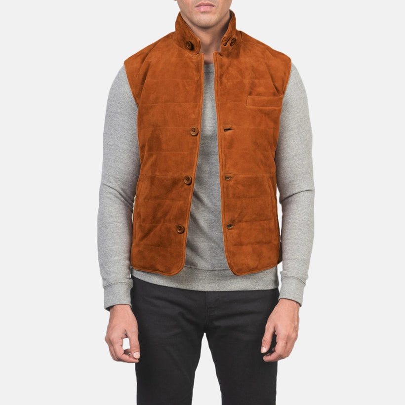 Tony Καφέ Suede Vest Ανδρικό