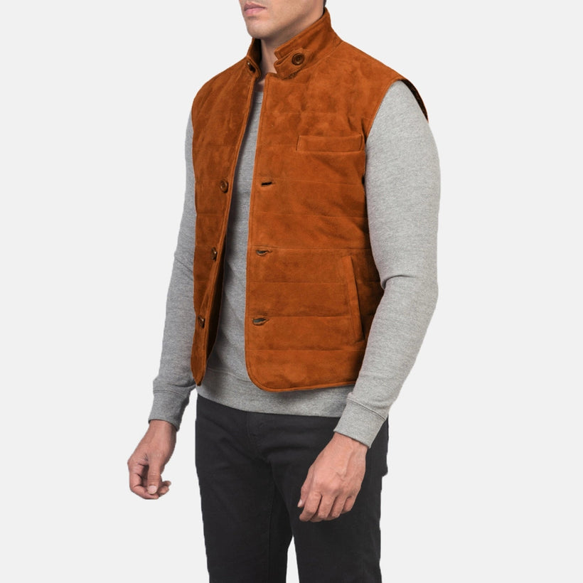 Tony Καφέ Suede Vest Ανδρικό