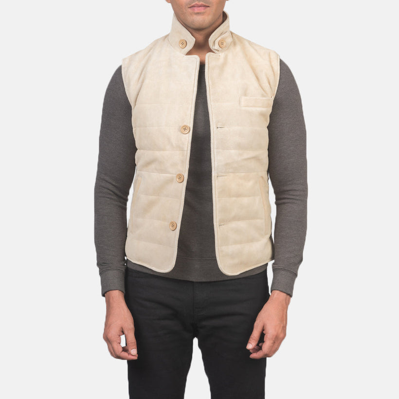Tony Off-White Suede Vest Ανδρικό