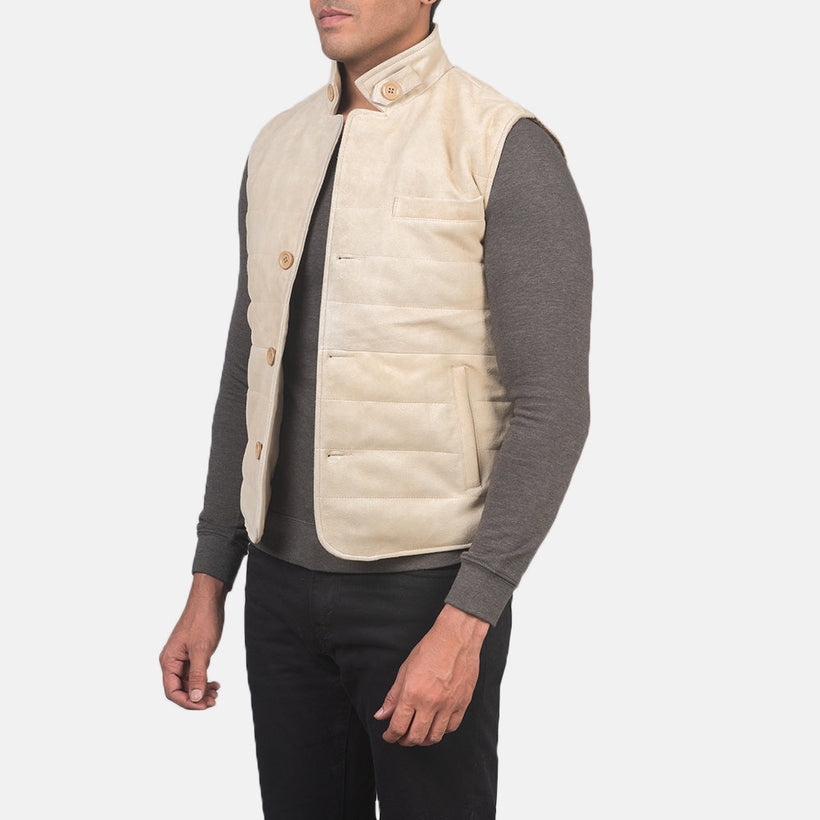 Tony Off-White Suede Vest Ανδρικό