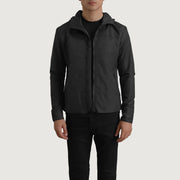 
Wesley Μαύρο Hooded Windbreaker Δερμάτινο Μπουφάν Ανδρικό σε μαύρο γνήσιο δέρμα μόσχου - Μπροστινή όψη & εφαρμοστή σιλουέτα | Αγορά online