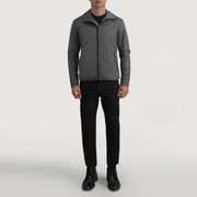 
Wesley Grey Hooded Windbreaker Δερμάτινο Μπουφάν Ανδρικό - Πλαϊνή όψη που αναδεικνύει το κόψιμο των μανικιών