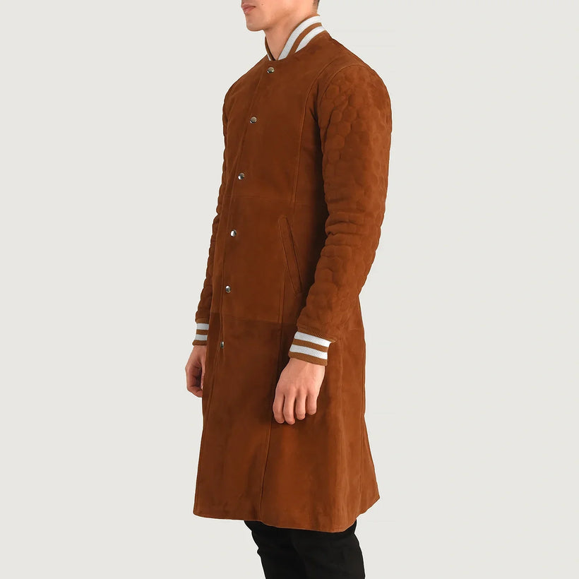 Wilde Καφέ Suede Varsity Coat Ανδρικό