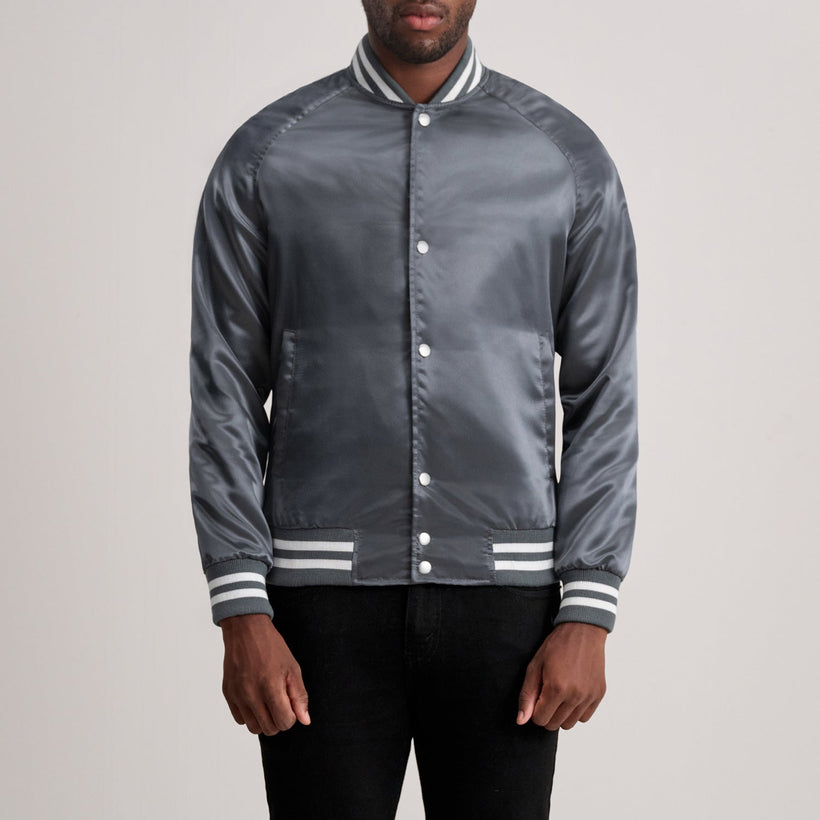 Xander Grey Varsity Δερμάτινο Μπουφάν Ανδρικό