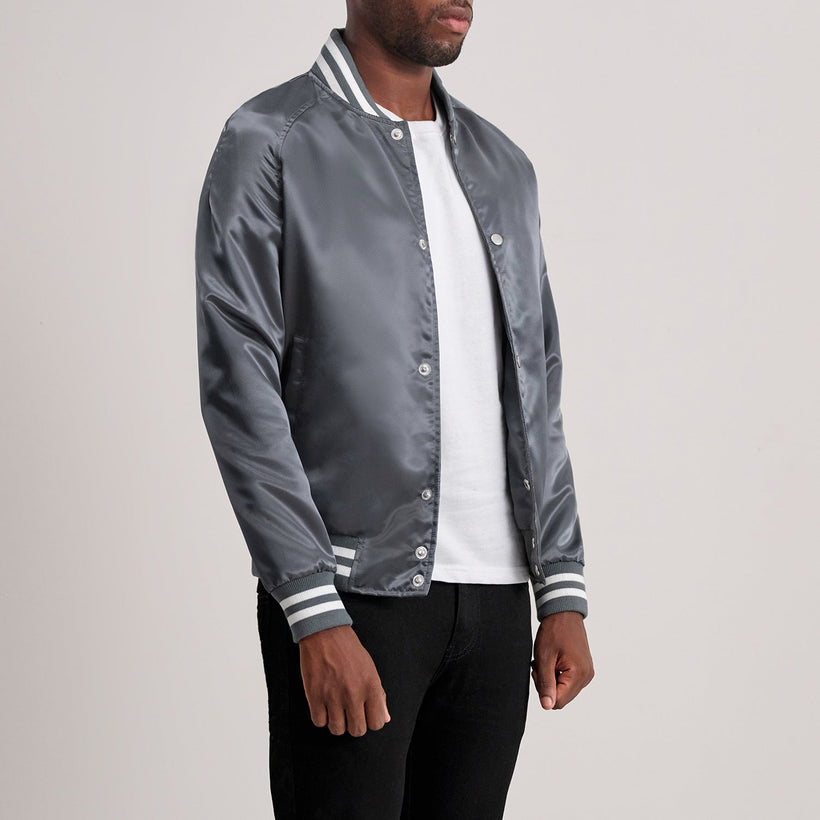 Xander Grey Varsity Δερμάτινο Μπουφάν Ανδρικό