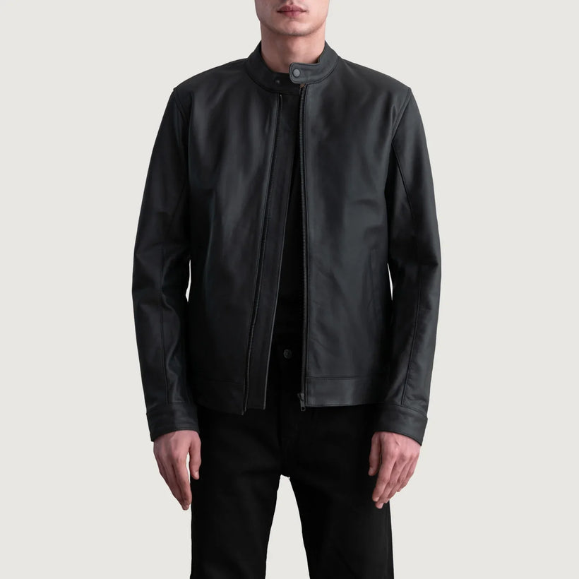 Zen Matte Μαύρο Δερμάτινο Μπουφάν Biker Ανδρικό